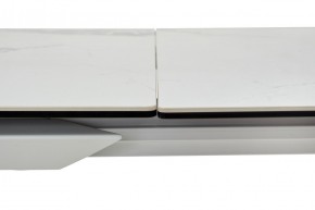 Стол CREMONA 140 HIGH GLOSS STATUARIO Белый мрамор глянцевый, керамика/ белый каркас, ®DISAUR в Чайковском - chaykovskiy.mebel24.online | фото 3