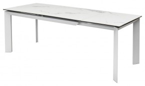 Стол CREMONA 140 HIGH GLOSS STATUARIO Белый мрамор глянцевый, керамика/ белый каркас, ®DISAUR в Чайковском - chaykovskiy.mebel24.online | фото 4