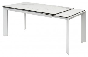 Стол CREMONA 140 HIGH GLOSS STATUARIO Белый мрамор глянцевый, керамика/ белый каркас, ®DISAUR в Чайковском - chaykovskiy.mebel24.online | фото 7