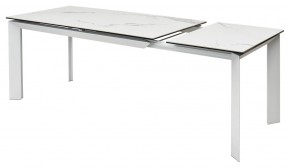 Стол CREMONA 140 HIGH GLOSS STATUARIO Белый мрамор глянцевый, керамика/ белый каркас, ®DISAUR в Чайковском - chaykovskiy.mebel24.online | фото 8