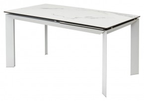 Стол CREMONA 140 HIGH GLOSS STATUARIO Белый мрамор глянцевый, керамика/ белый каркас, ®DISAUR в Чайковском - chaykovskiy.mebel24.online | фото 9