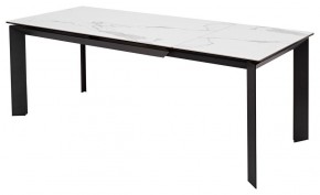 Стол CREMONA 140 HIGH GLOSS STATUARIO Белый мрамор глянцевый, керамика/ черный каркас, ®DISAUR в Чайковском - chaykovskiy.mebel24.online | фото 2