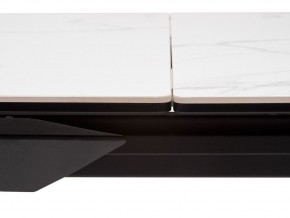 Стол CREMONA 140 HIGH GLOSS STATUARIO Белый мрамор глянцевый, керамика/ черный каркас, ®DISAUR в Чайковском - chaykovskiy.mebel24.online | фото 5