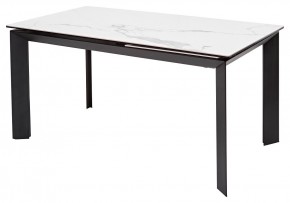 Стол CREMONA 140 MATTE STATUARIO Белый мрамор матовый, керамика/ черный каркас, ®DISAUR в Чайковском - chaykovskiy.mebel24.online | фото 1