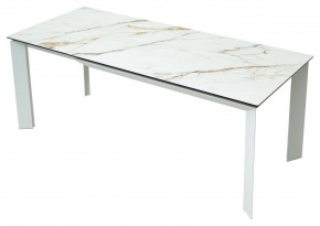 Стол CREMONA 160 KL-188 Контрастный мрамор / белый каркас, ®DISAUR в Чайковском - chaykovskiy.mebel24.online | фото 2