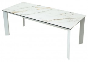 Стол CREMONA 180 KL-188 Контрастный мрамор матовый, итальянская керамика/ белый каркас, ®DISAUR в Чайковском - chaykovskiy.mebel24.online | фото 9