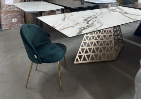 Стол ENNA 220 KL-188 Контрастный мрамор матовый, итальянская керамика/ каркас цвета шампань, ®DISAUR в Чайковском - chaykovskiy.mebel24.online | фото 8