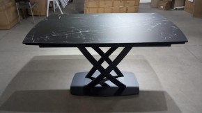 Стол FOGGIA 140 KL-116 Черный мрамор матовый, итальянская керамика/ черный каркас, ®DISAUR в Чайковском - chaykovskiy.mebel24.online | фото 2