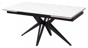 Стол FORIO 160 MATT WHITE MARBLE SOLID CERAMIC / BLACK, ®DISAUR в Чайковском - chaykovskiy.mebel24.online | фото 1