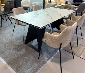 Стол IVAR 180 MARBLES KL-188 Контрастный мрамор, итальянская керамика, ®DISAUR в Чайковском - chaykovskiy.mebel24.online | фото 11