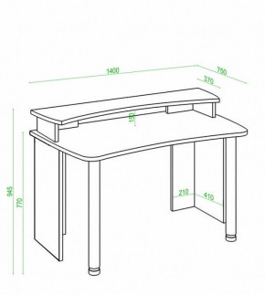 Стол компьютерный Домино Лайт СКЛ-Софт140+НКИЛ140 в Чайковском - chaykovskiy.mebel24.online | фото 3