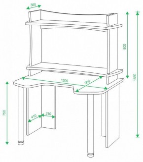 Стол компьютерный Домино lite СКЛ-Игр120 в Чайковском - chaykovskiy.mebel24.online | фото 2