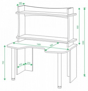 Стол компьютерный Домино lite СКЛ-Игр140 в Чайковском - chaykovskiy.mebel24.online | фото 2