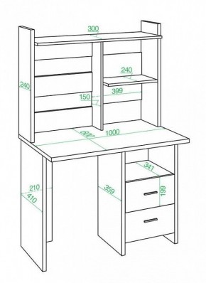 Стол компьютерный Домино Lite СКЛ-Прям100Р+НКЛ-100 в Чайковском - chaykovskiy.mebel24.online | фото 2