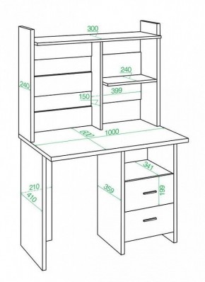 Стол компьютерный Домино Lite СКЛ-Прям100Р+НКЛ-100 в Чайковском - chaykovskiy.mebel24.online | фото 2