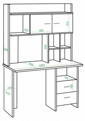 Стол компьютерный Домино lite СКЛ-Прям120+НКЛХ-120 в Чайковском - chaykovskiy.mebel24.online | фото 2