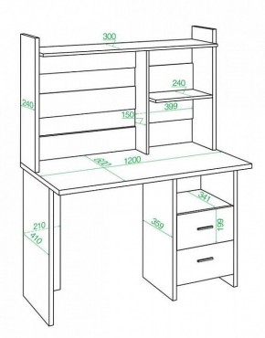 Стол компьютерный Домино Lite СКЛ-Прям120Р+НКЛ-120 в Чайковском - chaykovskiy.mebel24.online | фото 2