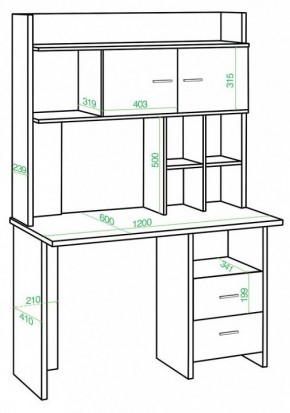 Стол компьютерный Домино Lite СКЛ-Прям120Р+НКЛХ-120 в Чайковском - chaykovskiy.mebel24.online | фото 2