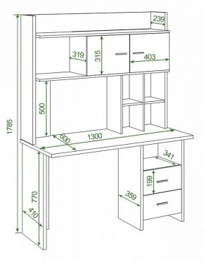 Стол компьютерный Домино Lite СКЛ-Прям130+НКЛХ-130 в Чайковском - chaykovskiy.mebel24.online | фото 2