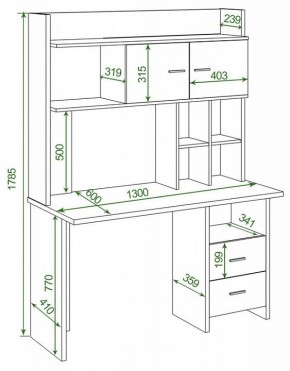 Стол компьютерный Домино Lite СКЛ-Прям130Р+НКЛХ-130 в Чайковском - chaykovskiy.mebel24.online | фото 2