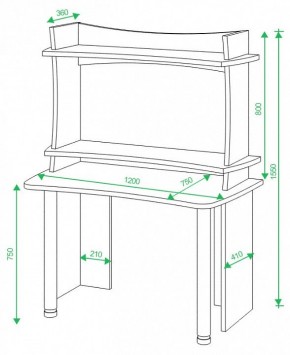 Стол компьютерный Домино Lite СКЛ-Софт120+НКИЛ120 в Чайковском - chaykovskiy.mebel24.online | фото 3