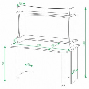Стол компьютерный Домино Lite СКЛ-Софт140+НКИЛ140 в Чайковском - chaykovskiy.mebel24.online | фото 2