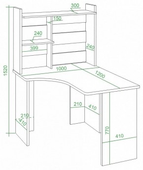 Стол компьютерный Домино Lite СКЛ-Угл120+НКЛ-100 в Чайковском - chaykovskiy.mebel24.online | фото 2