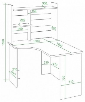 Стол компьютерный Домино Lite СКЛ-Угл120+НКЛ-100 в Чайковском - chaykovskiy.mebel24.online | фото 2