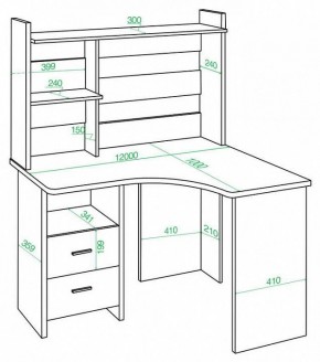 Стол компьютерный Домино Lite СКЛ-Угл120+НКЛХ-120 в Чайковском - chaykovskiy.mebel24.online | фото 2