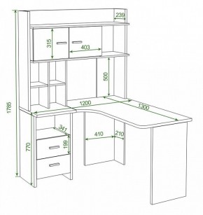 Стол компьютерный Домино Lite СКЛ-Угл130+НКЛХ-120 в Чайковском - chaykovskiy.mebel24.online | фото 2