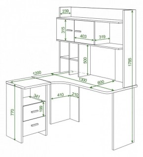 Стол компьютерный Домино Lite СКЛ-Угл130+НКЛХ-130 в Чайковском - chaykovskiy.mebel24.online | фото 2