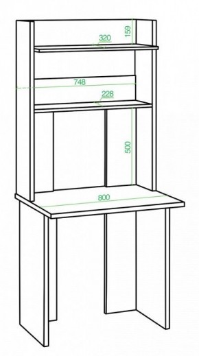 Стол компьютерный Нельсон Lite СКЛ-Прям80+НКЛХ 80 в Чайковском - chaykovskiy.mebel24.online | фото 2