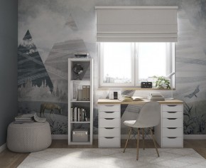 Стол письменный Ингар 2/55 140x75x55, дуб беленый/белый в Чайковском - chaykovskiy.mebel24.online | фото 4