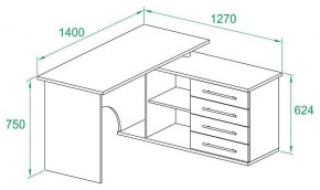 Стол письменный КСТ-109Л в Чайковском - chaykovskiy.mebel24.online | фото 3