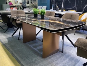 Стол ПУАНТО 200 TITANIUM LAWA NERO, керамика / МЕДЬ каркас М-City в Чайковском - chaykovskiy.mebel24.online | фото 2