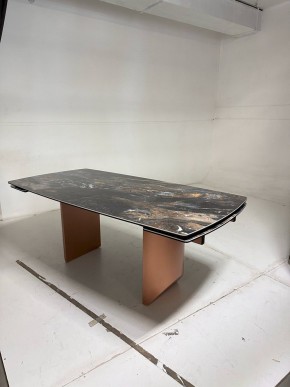 Стол ПУАНТО 200 TITANIUM LAWA NERO, керамика / МЕДЬ каркас М-City в Чайковском - chaykovskiy.mebel24.online | фото 4