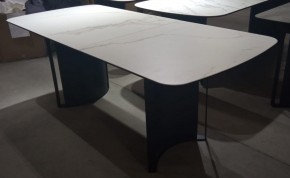 Стол RASMUS 160 TL-45 Белый мрамор, испанская керамика / черный каркас, ®DISAUR в Чайковском - chaykovskiy.mebel24.online | фото 2