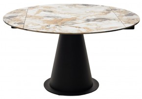 Стол TERAMO 135 GLOSS GRAND JADE SOLID CERAMIC, керамика, поворотн.механизм / Черный каркас, ®DISAUR в Чайковском - chaykovskiy.mebel24.online | фото