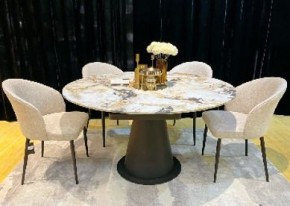 Стол TERAMO 135 GLOSS GRAND JADE SOLID CERAMIC, керамика, поворотн.механизм / Черный каркас, ®DISAUR в Чайковском - chaykovskiy.mebel24.online | фото 2