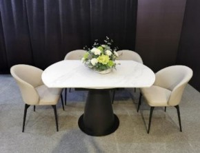 Стол TERAMO 135 GLOSS GRAND JADE SOLID CERAMIC, керамика, поворотн.механизм / Черный каркас, ®DISAUR в Чайковском - chaykovskiy.mebel24.online | фото 3