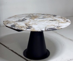 Стол TERAMO 135 GLOSS GRAND JADE SOLID CERAMIC, керамика, поворотн.механизм / Черный каркас, ®DISAUR в Чайковском - chaykovskiy.mebel24.online | фото 5