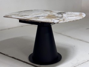 Стол TERAMO 135 GLOSS GRAND JADE SOLID CERAMIC, керамика, поворотн.механизм / Черный каркас, ®DISAUR в Чайковском - chaykovskiy.mebel24.online | фото 9