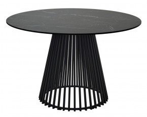 Стол TERNI 120 MATT BLACK MARBLE SOLID CERAMIC Черный мрамор матовый, керамика /Черн.каркас, ®DISAUR в Чайковском - chaykovskiy.mebel24.online | фото