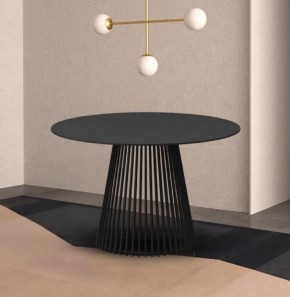 Стол TERNI 120 MATT BLACK MARBLE SOLID CERAMIC Черный мрамор матовый, керамика /Черн.каркас, ®DISAUR в Чайковском - chaykovskiy.mebel24.online | фото 2
