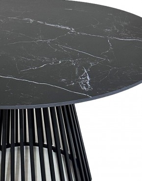 Стол TERNI 120 MATT BLACK MARBLE SOLID CERAMIC Черный мрамор матовый, керамика /Черн.каркас, ®DISAUR в Чайковском - chaykovskiy.mebel24.online | фото 4