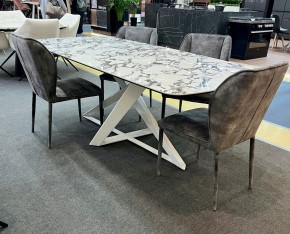 Стол VICENZA 220 BULGARI WHITE, керамика / белый, ®DISAUR в Чайковском - chaykovskiy.mebel24.online | фото 2