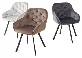 Стул GALE 360 град. поворот. BLUVEL-03 LIGHT GREY, велюр/ черный каркас, М-City в Чайковском - chaykovskiy.mebel24.online | фото 2