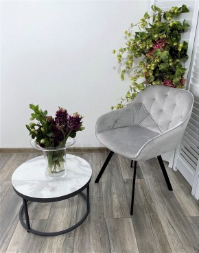 Стул GALE 360 град. поворот. BLUVEL-03 LIGHT GREY, велюр/ черный каркас, М-City в Чайковском - chaykovskiy.mebel24.online | фото 6