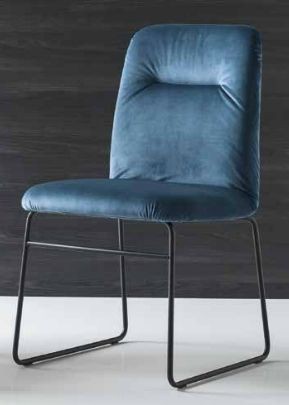 Стул GRETA CB/1904 MET.P15 MATT BLACK/ VENICE S0J OCEAN BLUE в Чайковском - chaykovskiy.mebel24.online | фото