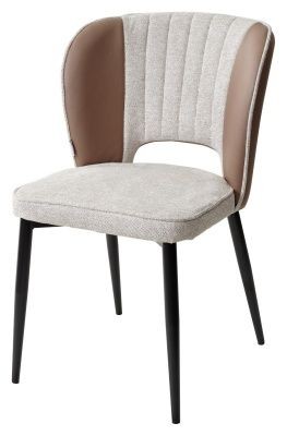 Стул HERMES WZ2042-02 светло-бежевый фактурный велюр/ HK017-31 серо-коричневый PU, М-City в Чайковском - chaykovskiy.mebel24.online | фото 1